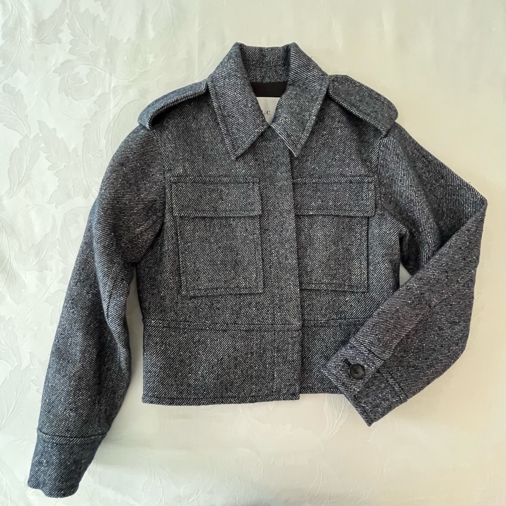 A.L.C. Gray Utility Jacket with Cropped Silhouette